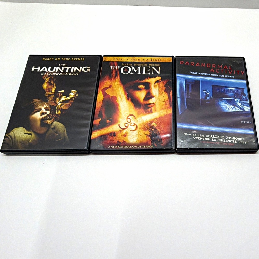 Horror DVD Bundle The Haunting in Connecticut The Omen Paranormal Activity Movie